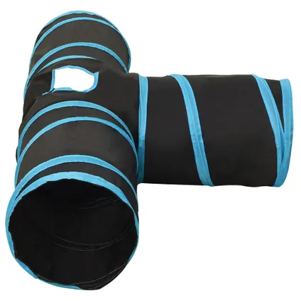 vidaXL - Polyester - Kattentunnel 3-voudig 90 cm polyester zwart en - TLS172182 4