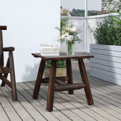 The Living Store - Bois - Table d'appoint 49x49x50 cm bois massif d'épicéa - TLS363352