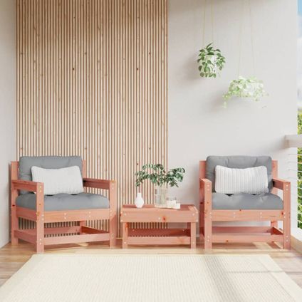 The Living Store - Bois - Chaises de jardin avec coussins lot de 2 bois massif - TLS825567