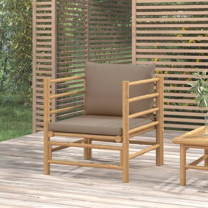 The Living Store - Bambou - Canapé de jardin avec coussins taupe bambou - TLS362289