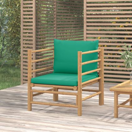 The Living Store - Bambou - Canapé de jardin avec coussins vert bambou - TLS362296