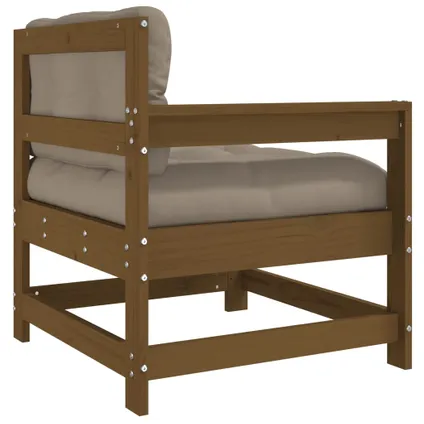The Living Store - Bois - Chaise de jardin avec coussins marron miel bois de - TLS825572 5