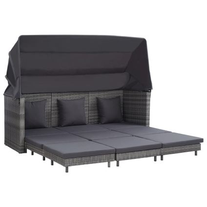 The Living Store - Rotin synthétique - Canapé-lit extensible 3 places avec toit - TLS46077