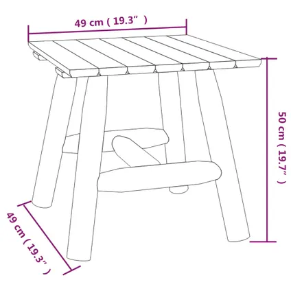 The Living Store - Bois - Table d'appoint 49x49x50 cm bois massif d'épicéa - TLS363351 6