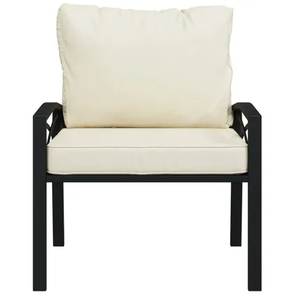 The Living Store - Acier - Chaise de jardin avec coussins sable 68x76x79 cm - TLS362720 3