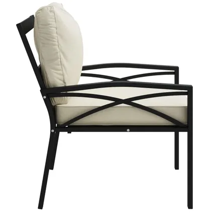 The Living Store - Acier - Chaise de jardin avec coussins sable 68x76x79 cm - TLS362720 4