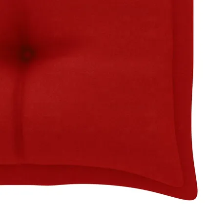 vidaXL - Teakhout - Tuinbank met rood kussen 112 cm massief teakhout - TLS306267 9