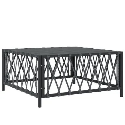 The Living Store - Tissu - Table de jardin anthracite 70x70x34 cm tissu tissé - TLS364145 2