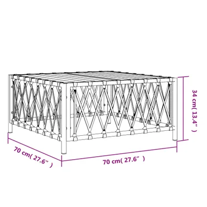 The Living Store - Tissu - Table de jardin anthracite 70x70x34 cm tissu tissé - TLS364145 5