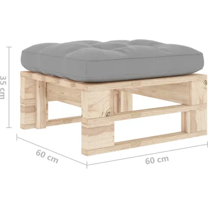 The Living Store Pallet Poef Tuinvoet bank Gr hout 4