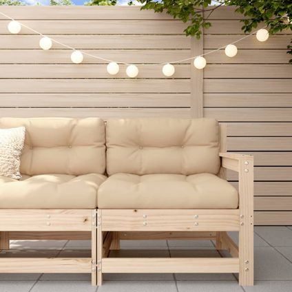 The Living Store - Bois - Chaise de jardin avec coussins bois de pin massif - TLS825569