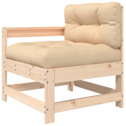 The Living Store - Bois - Chaise de jardin avec coussins bois de pin massif - TLS825569 2