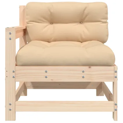 The Living Store - Bois - Chaise de jardin avec coussins bois de pin massif - TLS825569 3