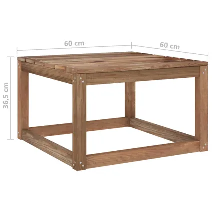 The Living Store - Bois - Table palette de jardin Marron 60x60x36,5 cm Pin - TLS316187 5