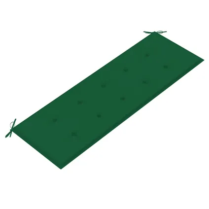 vidaXL - Teakhout - Bankje Batavia met groen kussen 150 cm massief - TLS310083 5