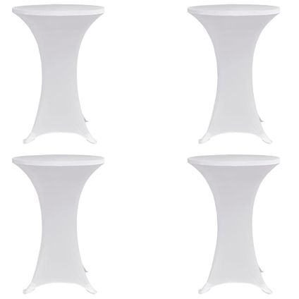 vidaXL - Tissu - Housses élastiques de table Ø 80 cm Blanc 4 pcs - 279070