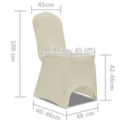 vidaXL - Stof - Hoes voor stoelen 50 stuks (creme) - TLS130340 7