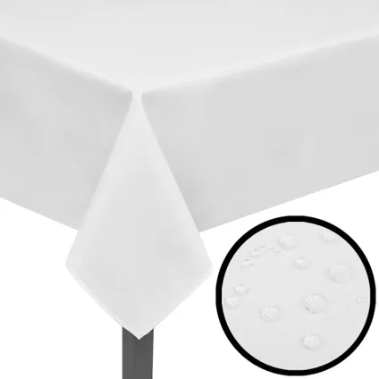 vidaXL Tafelkleden - Polyester - 170 x 130 cm - Wit - Waterafstotend - 180g