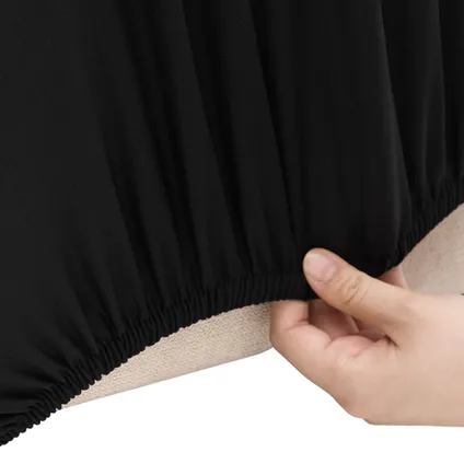 vidaXL - Jersey - Vierzitsbankhoes stretch polyester jersey zwart - TLS332935 3