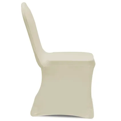 The Living Store - Tissu - Housse crème extensible pour chaise 6 pièces - TLS241199 4
