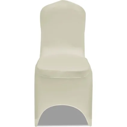 The Living Store - Tissu - Housse crème extensible pour chaise 6 pièces - TLS241199 9