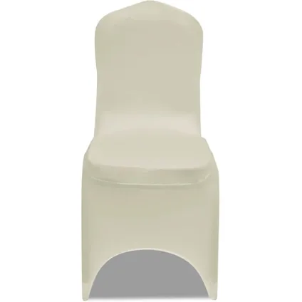 The Living Store - Tissu - Housse crème extensible pour chaise 6 pièces - TLS241199 10