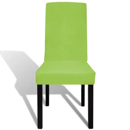 The Living Store - Tissu - Housse de chaise droite extensible 6 pcs vert - TLS131424 3