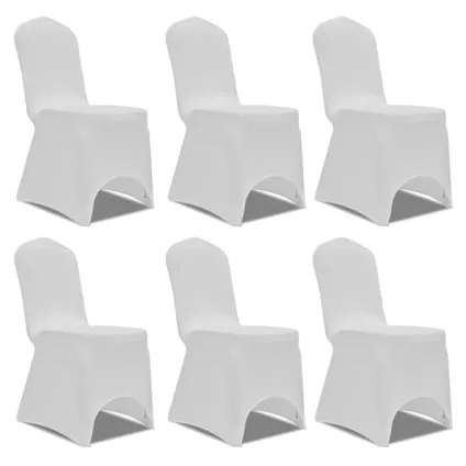 The Living Store - Tissu - Housses élastiques de chaise Blanc 12 pcs - TLS279090 2