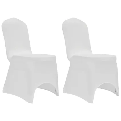 The Living Store - Tissu - Housses élastiques de chaise Blanc 12 pcs - TLS279090 3