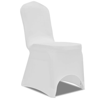 The Living Store - Tissu - Housse blanche extensible pour chaise 50 pièces - TLS241196