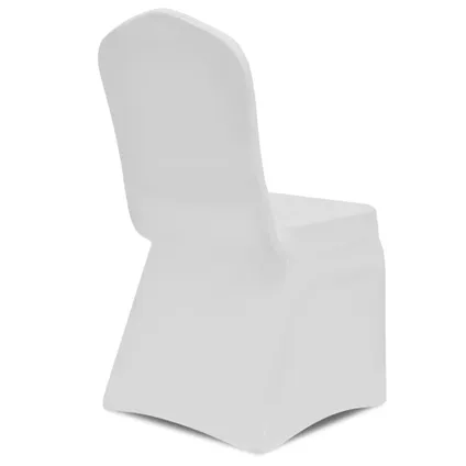 The Living Store - Tissu - Housse blanche extensible pour chaise 50 pièces - TLS241196 4
