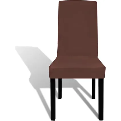 The Living Store - Tissu - Housse de chaise droite extensible 4 pcs marron - TLS131426 7