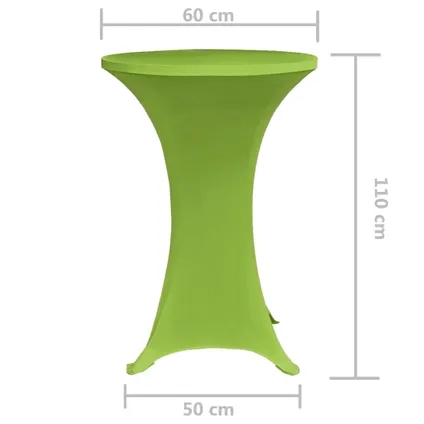 vidaXL - Stof - Tafelhoes stretch 2 stuks 60 cm groen - TLS131431 5