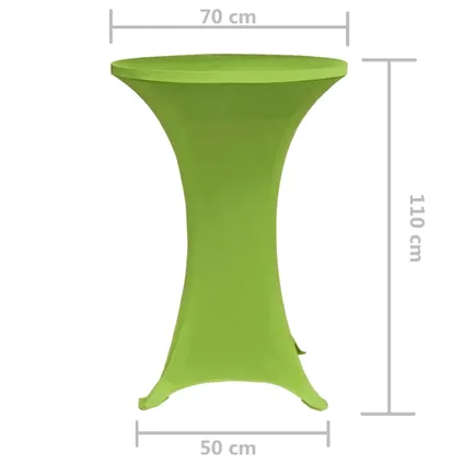 vidaXL - Stof - Tafelhoes stretch 2 stuks 70 cm groen - TLS131432 5