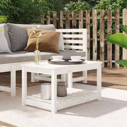 The Living Store - Bois - Table de jardin blanc 82,5x50,5x45 cm bois massif de - TLS824135