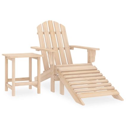 The Living Store - Bois - Chaise de jardin Adirondack avec repose-pied et table - TLS315932
