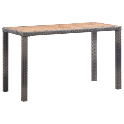 The Living Store - Bois - Table de jardin Anthracite et marron 123x60x74 cm - TLS46451