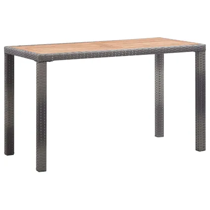The Living Store - Bois - Table de jardin Anthracite et marron 123x60x74 cm - TLS46451