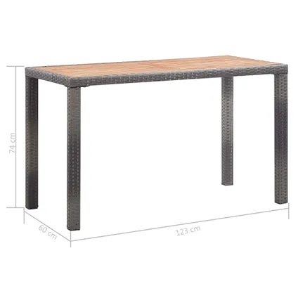 The Living Store - Bois - Table de jardin Anthracite et marron 123x60x74 cm - TLS46451 6