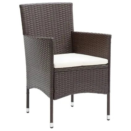 The Living Store - Poly rattan - 3-delige Tuinset met kussens poly rattan bruin - TLS309499 4