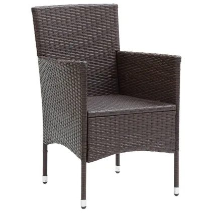 The Living Store - Poly rattan - 3-delige Tuinset met kussens poly rattan bruin - TLS309499 5