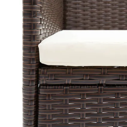 The Living Store - Poly rattan - 3-delige Tuinset met kussens poly rattan bruin - TLS309499 10