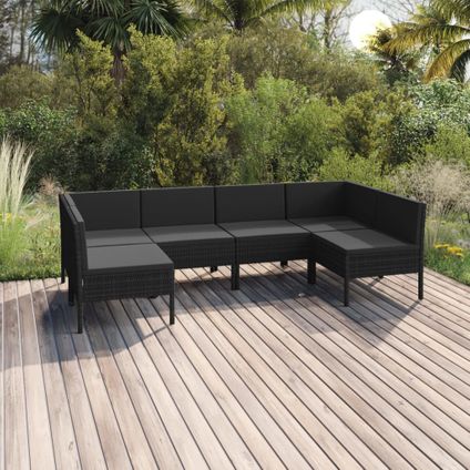 The Living Store - Poly rattan - 6-delige Loungeset met kussens poly rattan - TLS309458