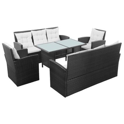 The Living Store - Poly rattan - 5-delige Loungeset met kussens poly rattan - TLS43972