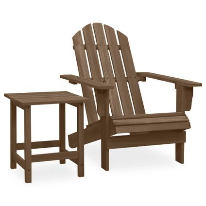 The Living Store - Bois - Chaise de jardin Adirondack avec table Bois de sapin - TLS315921