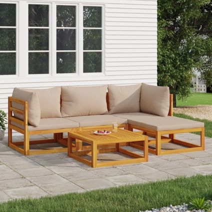 The Living Store - Acaciahout - 5-delige Loungeset met kussens massief hout - TLS315524