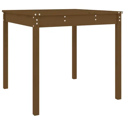 The Living Store - Bois - Table de jardin marron miel 82,5x82,5x76 cm bois - TLS823965 2