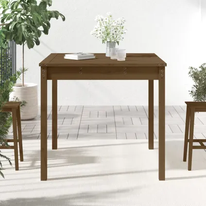 The Living Store - Bois - Table de jardin marron miel 82,5x82,5x76 cm bois - TLS823965 3