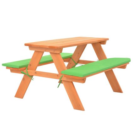 The Living Store - Bois - Table de pique-nique pour enfants avec bancs 89x79x50 - TLS91793