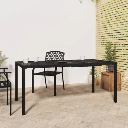 The Living Store - Acier - Table de jardin anthracite 165x80x72 cm acier - TLS362746